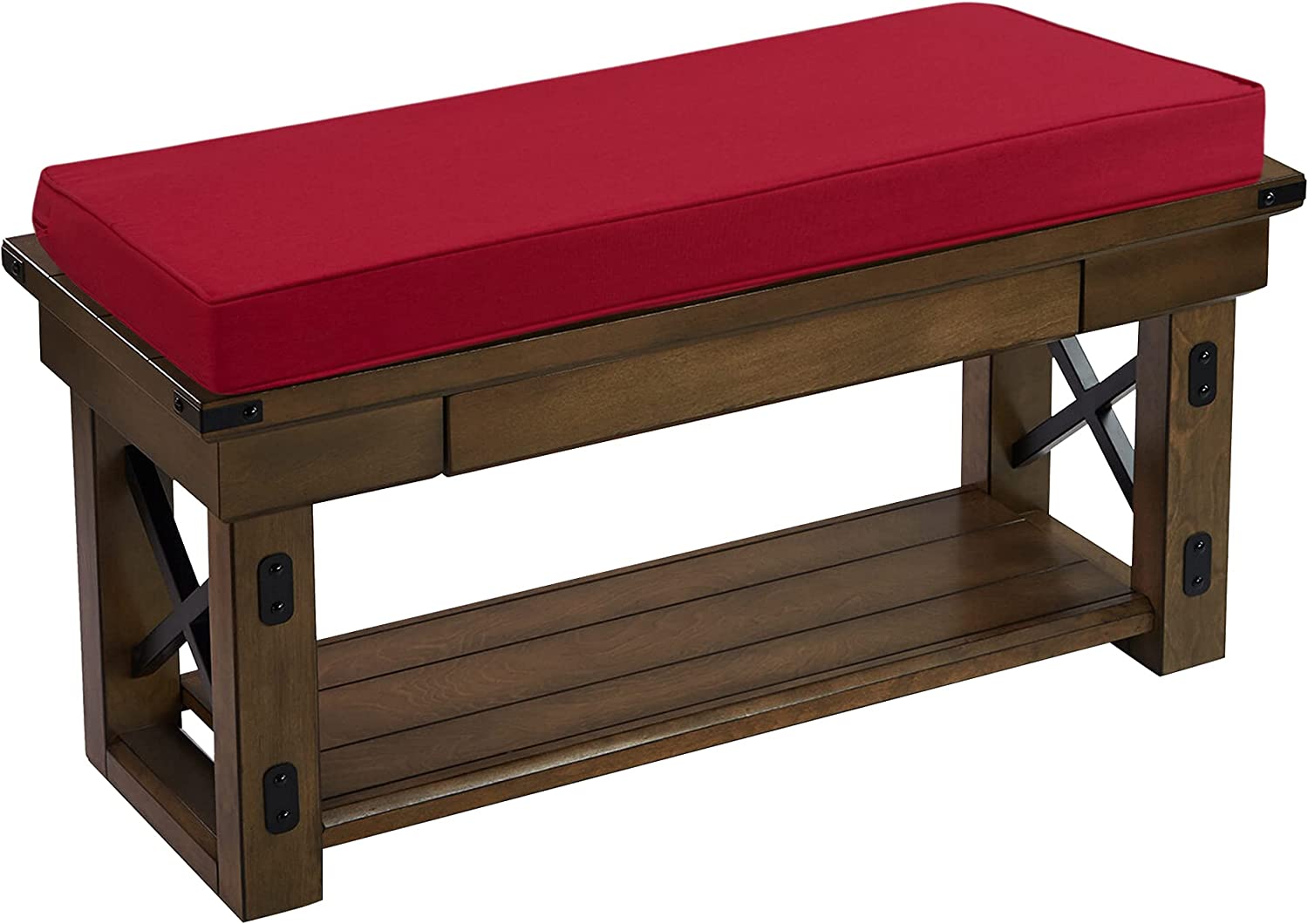 Rectangle Red Waterproof patio bench or love seat cushion to sit on, for outdoors