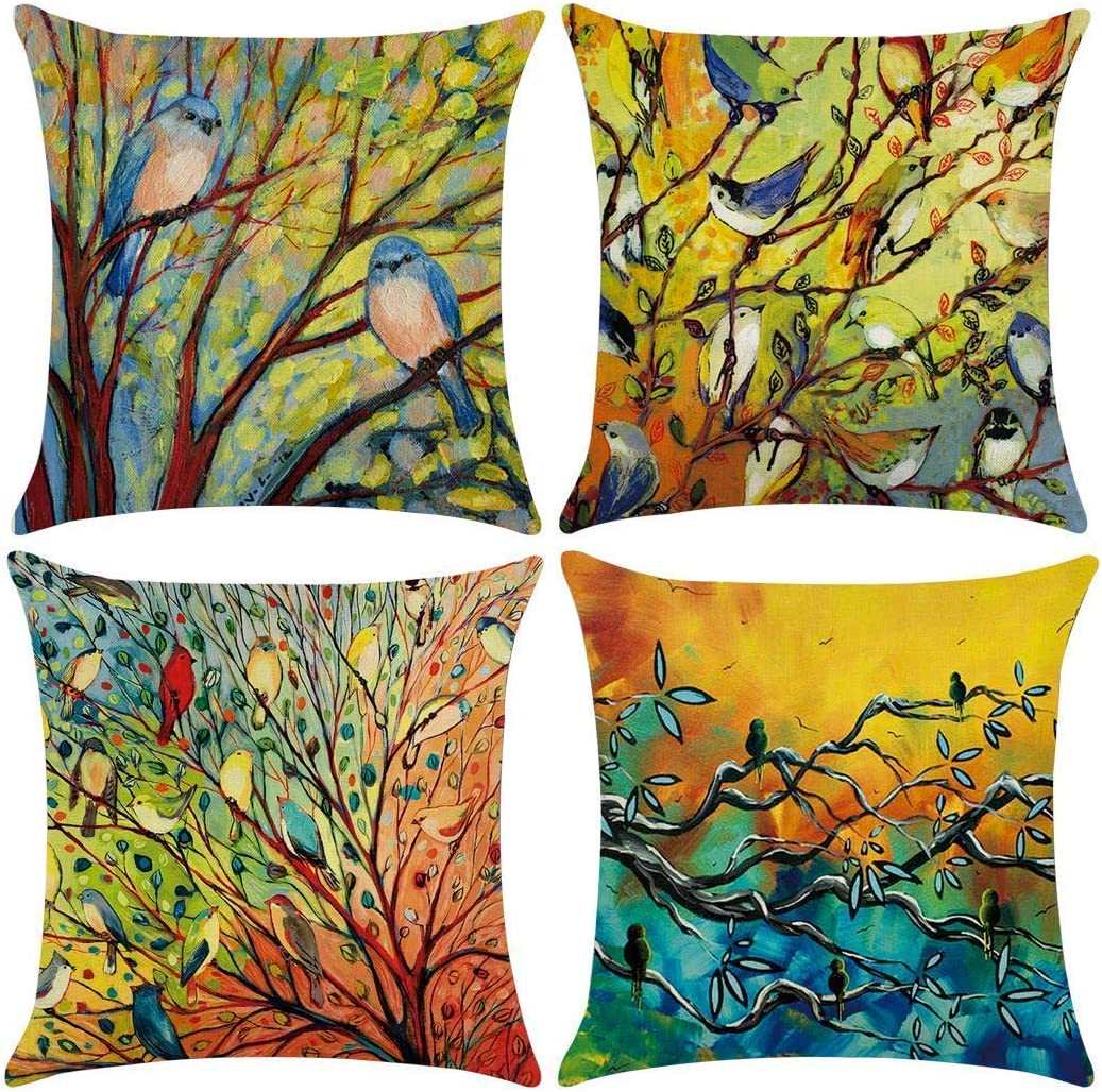 Fall Season Bird themed outdoor patio cushions to be used as accent colors