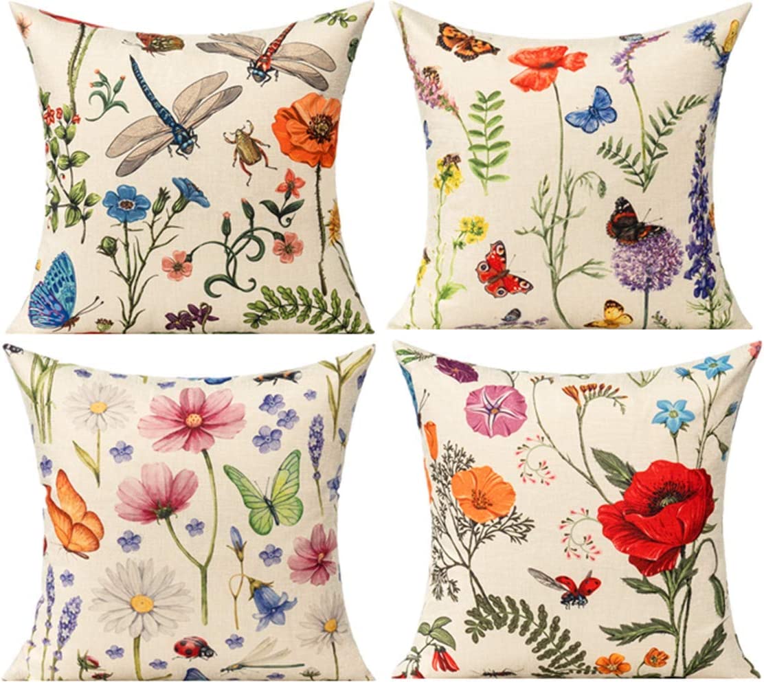 4 colorful outdoor cushions you can use to brighten up your patio in Springtime.